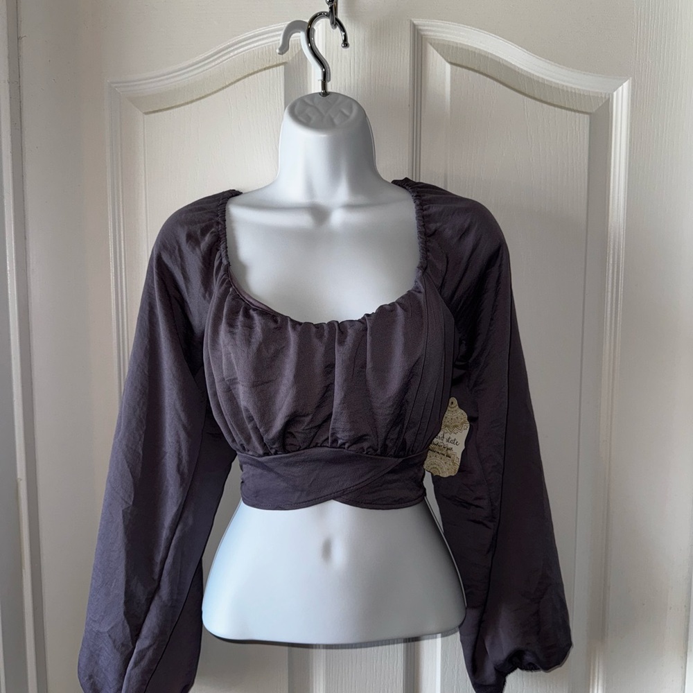 Altar'd State Purple Tie Back  Crop Top Size M NWT